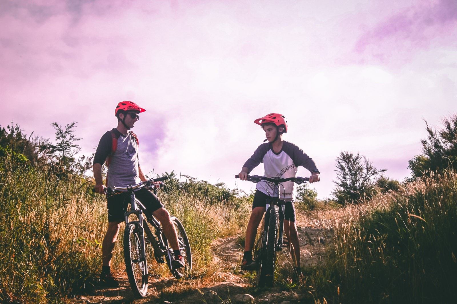 two kids on bikes